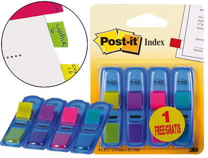 BANDAS SEPARADORAS POST-IT INDEX 3+1 GRATIS