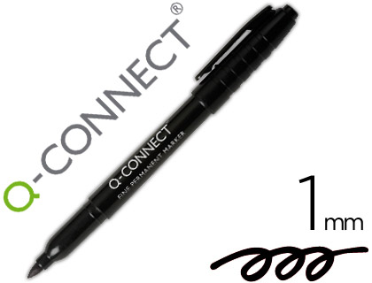 MARCADOR Q-CONNECT PARA CD/DVD PONTA FIBRA PERMANENTE PRETO PONTA REDONDA 1,0 MM