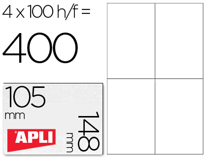 ETIQUETAS ADESIVAS APLI DIN A4 105X148 MM
