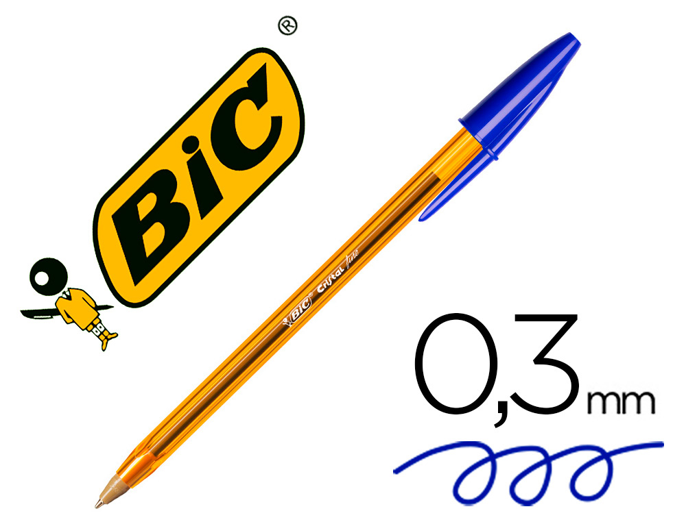 ESFEROGRAFICA BIC CRISTAL PONTA FINA AZUL