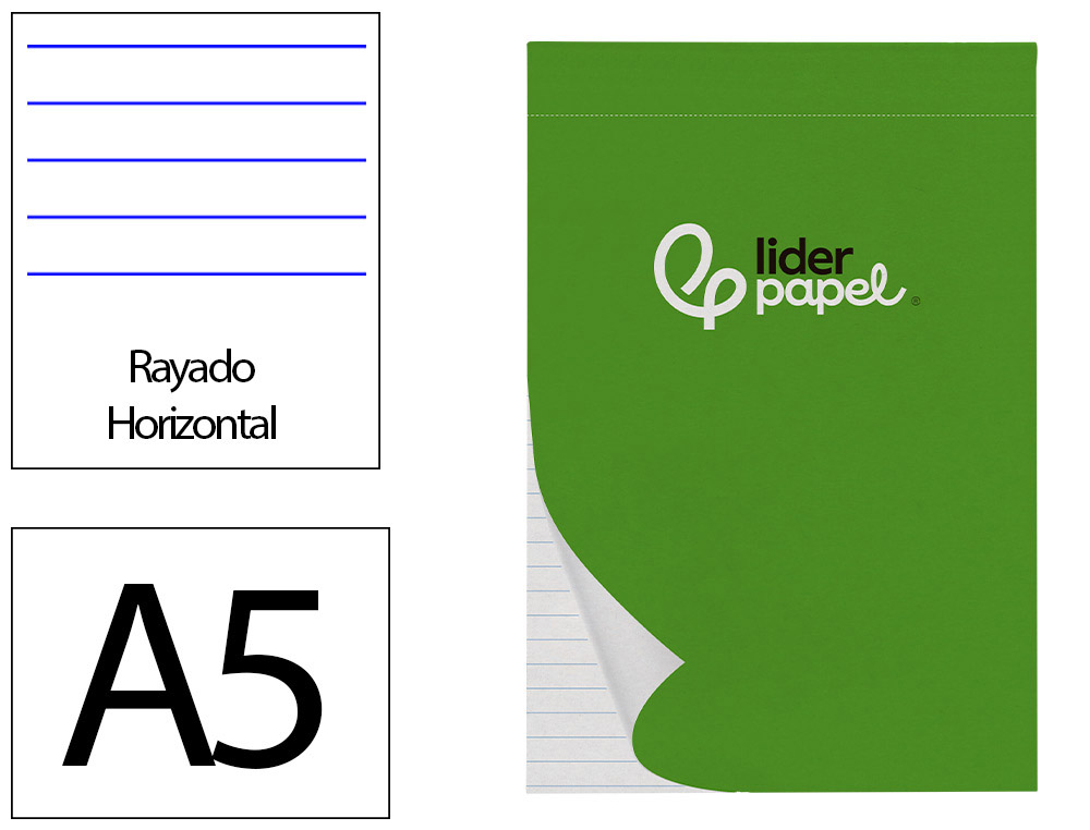 BLOCO DE APONTAMENTOS LIDERPAPEL DIN A5 80 F PAUTADO