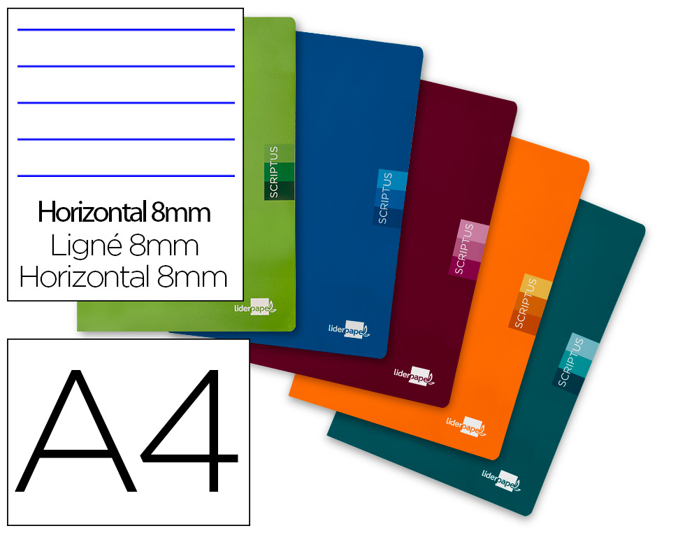 CADERNO AGRAFADO LIDERPAPEL SCRIPTUS DIN A4 48 F PAUTADO PAPEL 90 GR