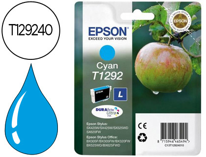 TINTEIRO EPSON STYLUS T1292 CIAN SX420W / 425W / OFFICE BX305F / BX320F ALTA CAPACIDADE