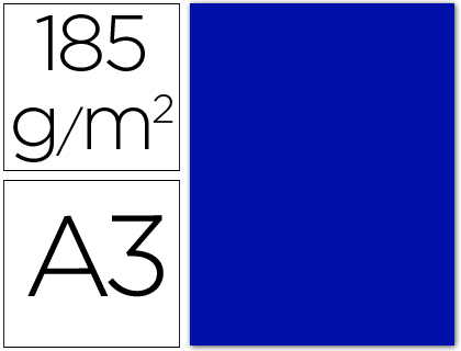 CARTOLINA GUARRO DIN A3 AZUL ULTRAMAR 185 GR PACK DE 50 FOLHAS