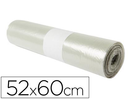 SACO DE LIXO DOMESTICO TRANSLUCIDA 52X60CM GALGA 70 ROLO DE 20 UNIDADES