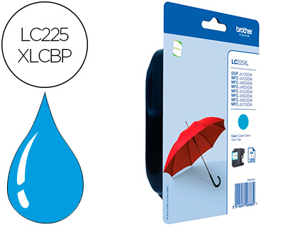 TINTEIRO BROTHER LC-225XLCBP MFC-J 4420 DW / MFC-J 5620 DW CIAN ALTA CAPACIDADE 1200 PAG