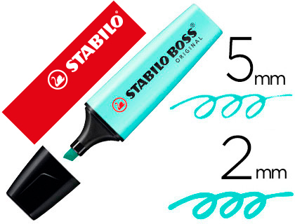 MARCADOR FLUORESCENTE STABILO BOSS 70 PASTEL TOQUE DE TURQUESA