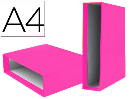CAIXA PARA PASTA DE ARQUIVO DE ALAVANCA LIDERPAPEL DOCUMENTA DIN A4 LOMBADA 75 MM ROSA