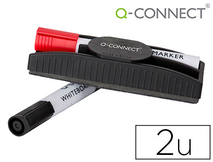 APAGADOR Q-CONNECT MAGNETICO COM MARCADOR VERMELHO E PRETO PARA QUADRO BRANCO