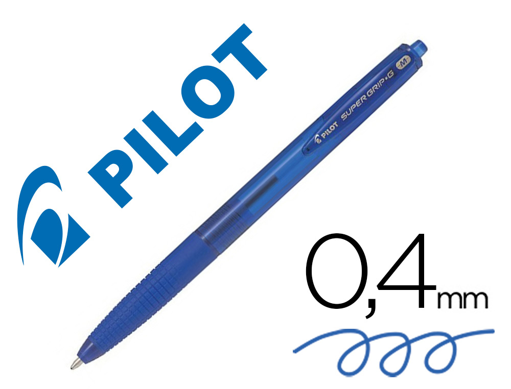 ESFEROGRAFICA PILOT SUPERGRIP G AZUL RETRATIL SUJEICAO DE BORRACHA TINTA BASE DE OLEO