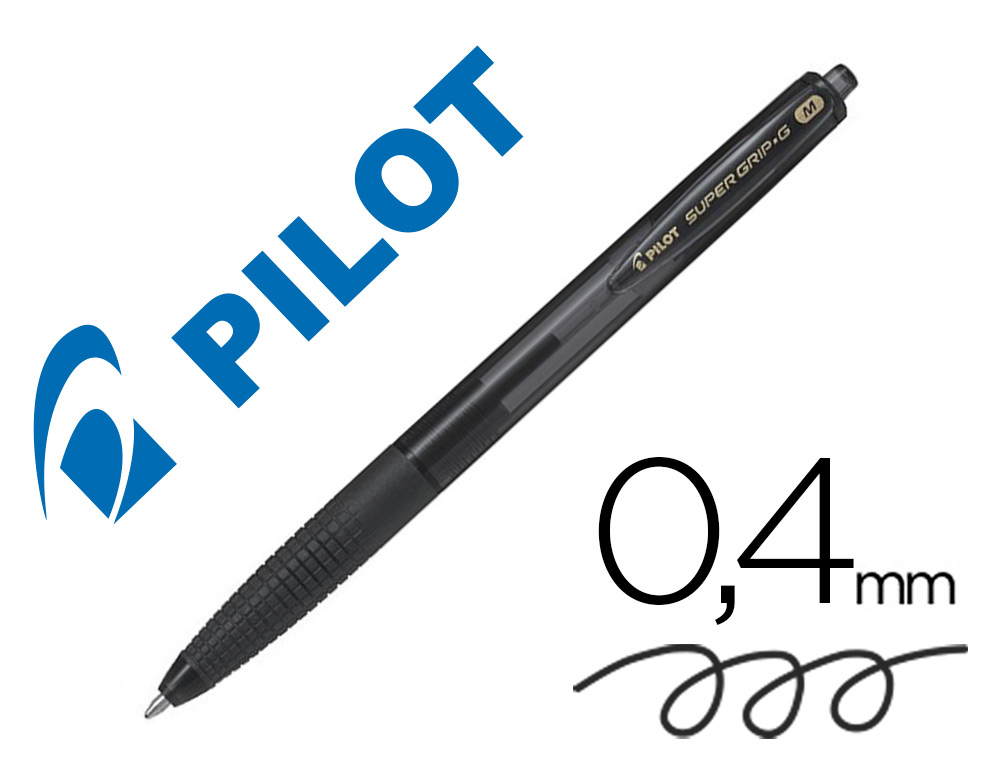 ESFEROGRAFICA PILOT SUPERGRIP G PRETO RETRATIL SUJEICAO DE BORRACHA TINTA BASE DE OLEO
