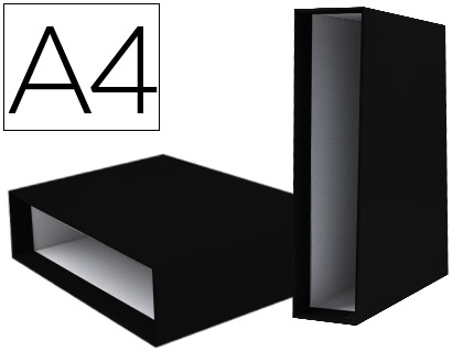 CAIXA PARA PASTA DE ARQUIVO DE ALAVANCA LIDERPAPEL DOCUMENTA DIN A4 LOMBADA 75 MM PRETA