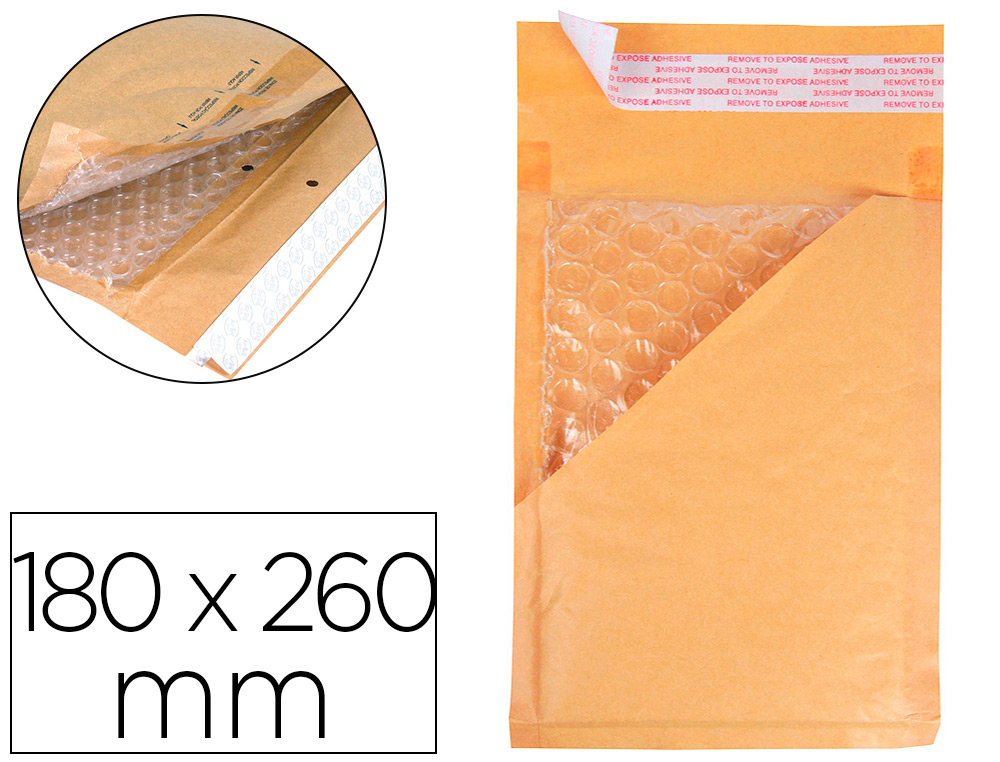 ENVELOPE BORBULHAS Q-CONNECT CREME D/1 180X260 MM CAIXA DE 100 UNIDADES
