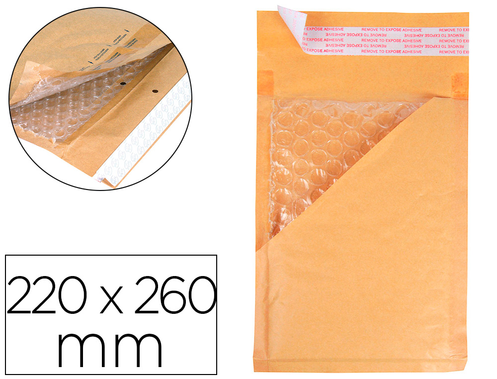ENVELOPE BORBULHAS Q-CONNECT CREME E/2 220X260 MM CAIXA DE 100 UNIDADES