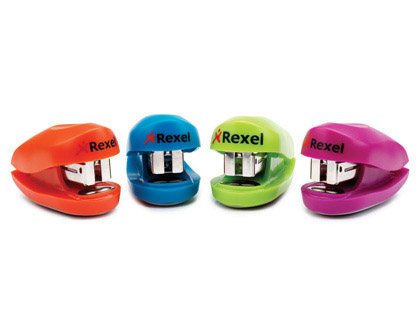 AGRAFADOR REXEL BUDDY + CAIXA DE AGRAFES CAPACIDADE 10 FOLHAS CORES SORTIDAS