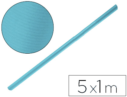 PAPEL KRAFT LIDERPAPEL ROLO AZUL TURQUESA 5X1 MT 65 GR