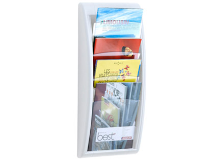 EXPOSITOR MURAL FAST-PAPERFLOW DIN A4 BRANCO 4 COMPARTIMENTOS 650X290X95 MM