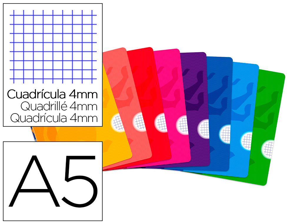 CADERNO ESCOLAR AGRAFADO OXFORD CAPA FLEXIVEL OPTIK PAPER OPENFLEX 48 FOLHAS 90 GR DIN A5 QUADRICULA 4 MM CORES SORTIDAS