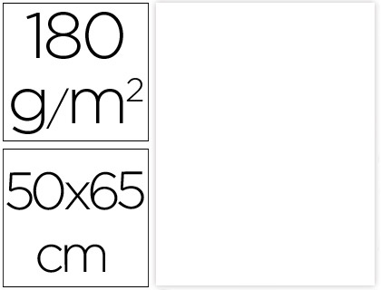 CARTOLINA LIDERPAPEL 50X65 CM 180 GR BRANCO PACK DE 25 UNIDADES