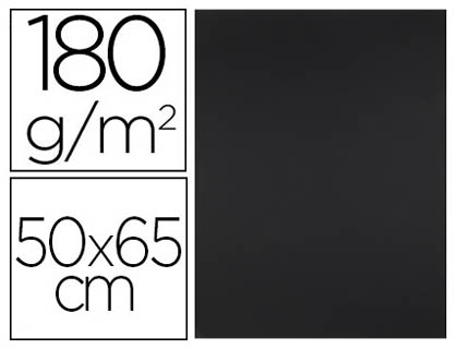 CARTOLINA LIDERPAPEL 50X65 CM 180 GR PRETO PACK DE 25 UNIDADES