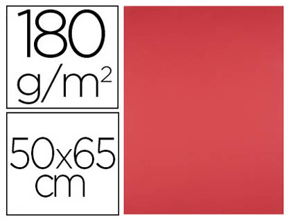 CARTOLINA LIDERPAPEL 50X65 CM 180 GR VERMELHO PACK DE 25 UNIDADES