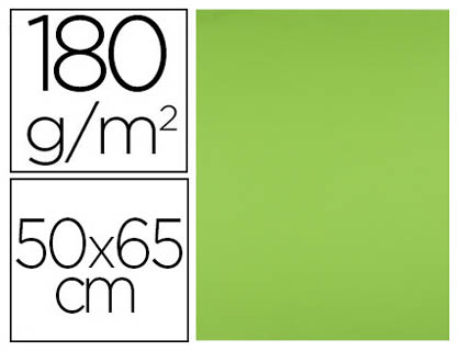 CARTOLINA LIDERPAPEL 50X65 CM 180 GR VERDE PISTACHO PACK DE 25 UNIDADES