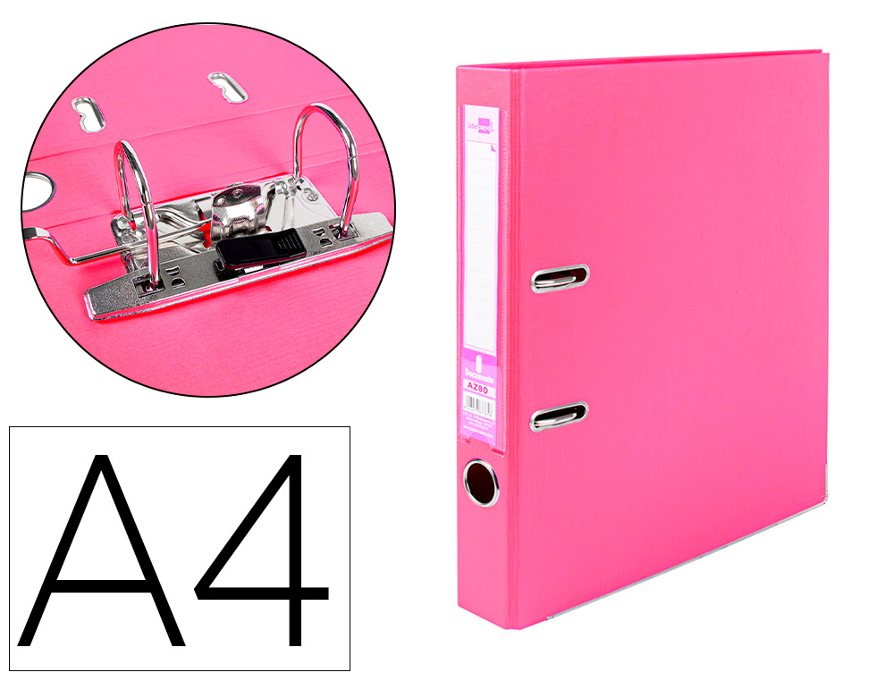 PASTA DE ARQUIVO DE ALAVANCA LIDERPAPEL DOCUMENTA PVC DIN A4 LOMBADA 52 MM ROSA