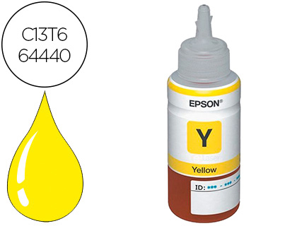 TINTA EPSON T6644 ET2500/2550/14000/L475/565/575 EXPRESSION ET-2550/2550 WORKFORCE ET4500 AMARELO GARRAFA 70 ML 6500 PAG