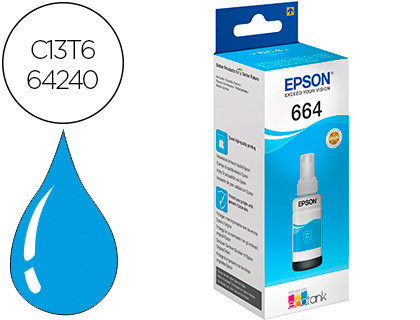 TINTA EPSON T6642 ET2500/2550/14000/L475/565/575 EXPRESSION ET-2550/2550 WORKFORCE ET4500 CIAN GARRAFA 70 ML 6500 PAG