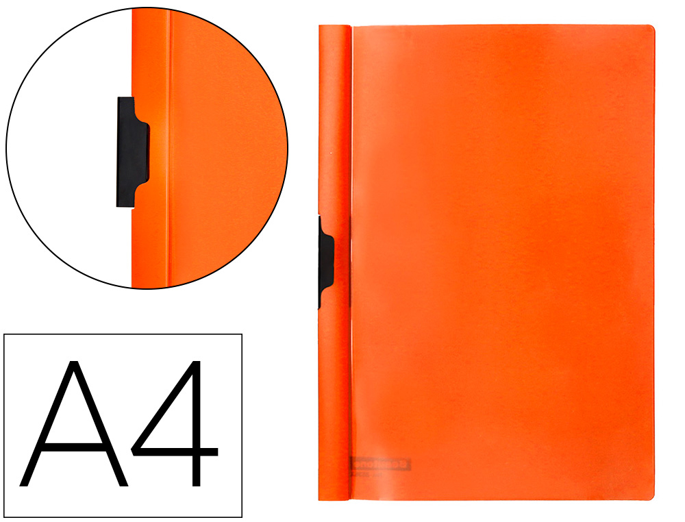 PASTA DOSSIER C/CLIP LATERAL, P/25 FLS, LARANJA (PACK C/10)