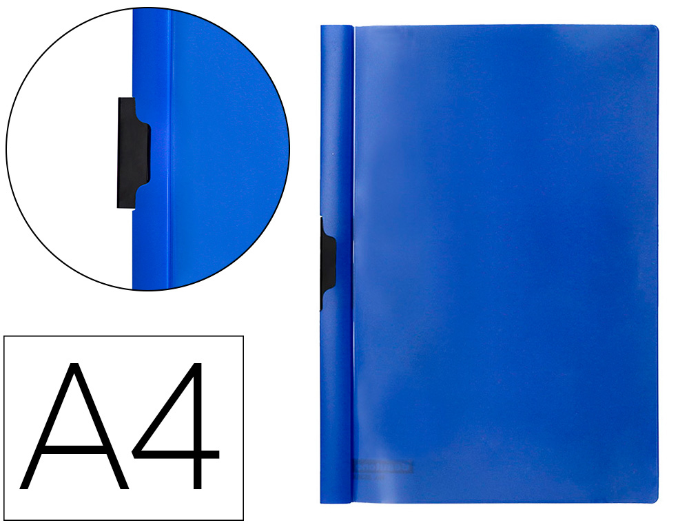 PASTA DOSSIER C/CLIP LATERAL, P/25 FOLHAS, AZUL (PACK C/10)