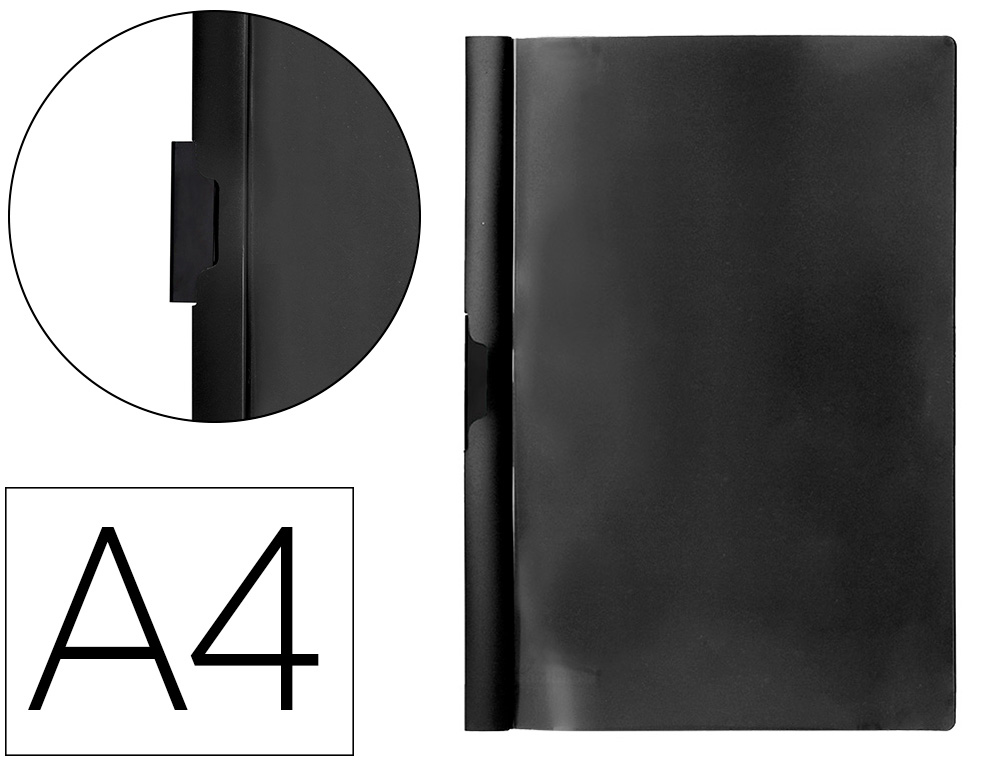 PASTA DOSSIER C/CLIP LATERAL, FROSTY PRETO (PACK C/10)