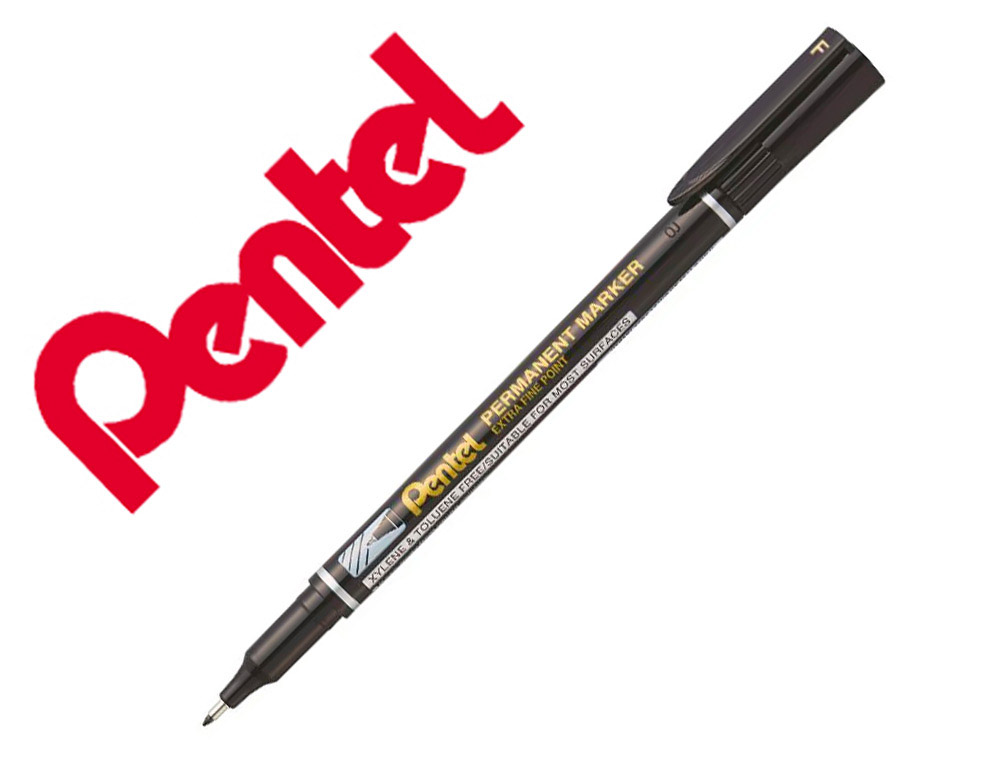 MARCADOR PENTEL PARA ACETATO RETROPROJECAO PERMANENTE NF450 PONTA FINA DE 1,2 MM COR PRETO