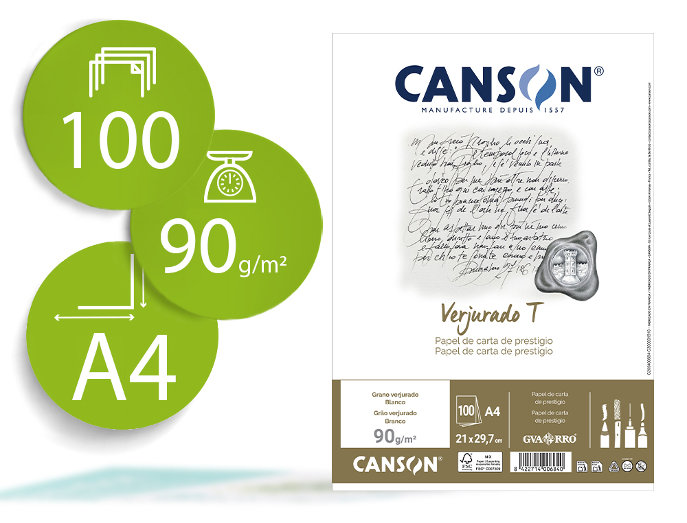 PAPEL TORREON DIN A4 90 GR BRANCO EMBALAGEM DE 100 FOLHAS
