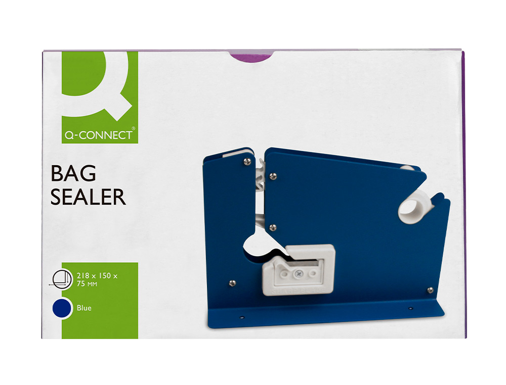 MAQUINA FECHA SACOS Q-CONNECT 218X150X75 MM METALICA AZUL