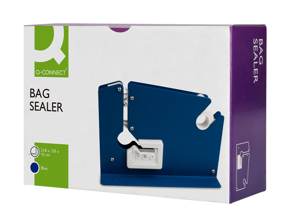 MAQUINA FECHA SACOS Q-CONNECT 218X150X75 MM METALICA AZUL
