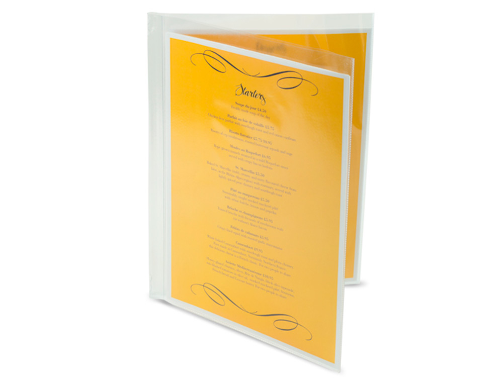 BOLSA PORTACARNET FOLIO DUPLA 180 MICRONS PVC TRANSPARENTE