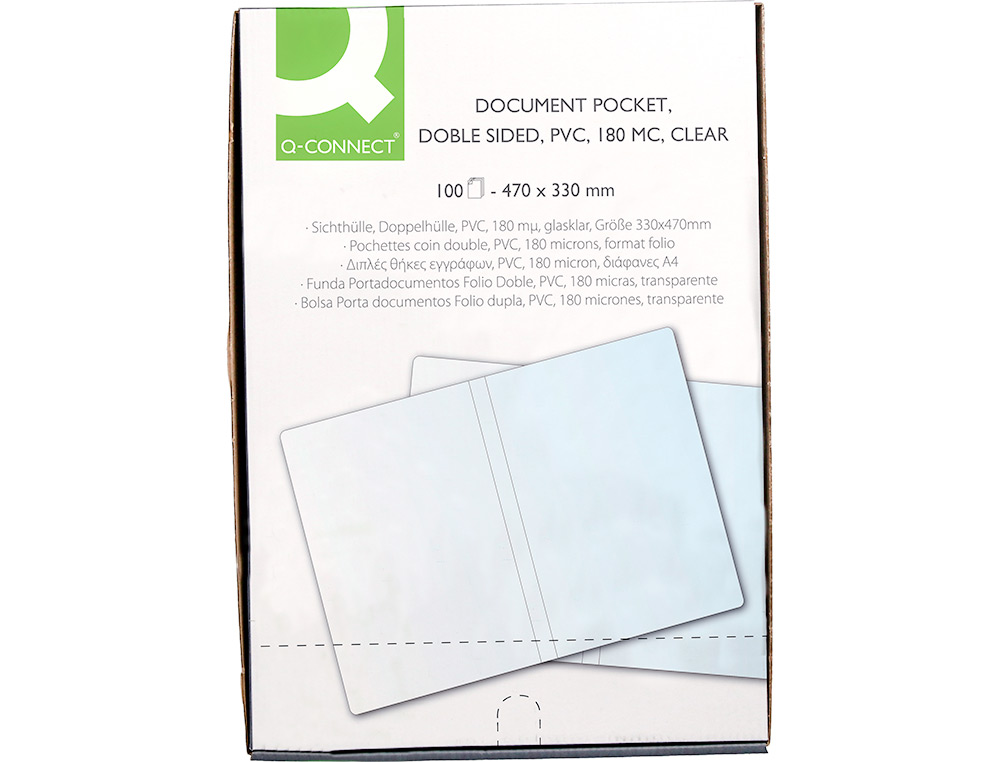 BOLSA PORTACARNET FOLIO DUPLA 180 MICRONS PVC TRANSPARENTE