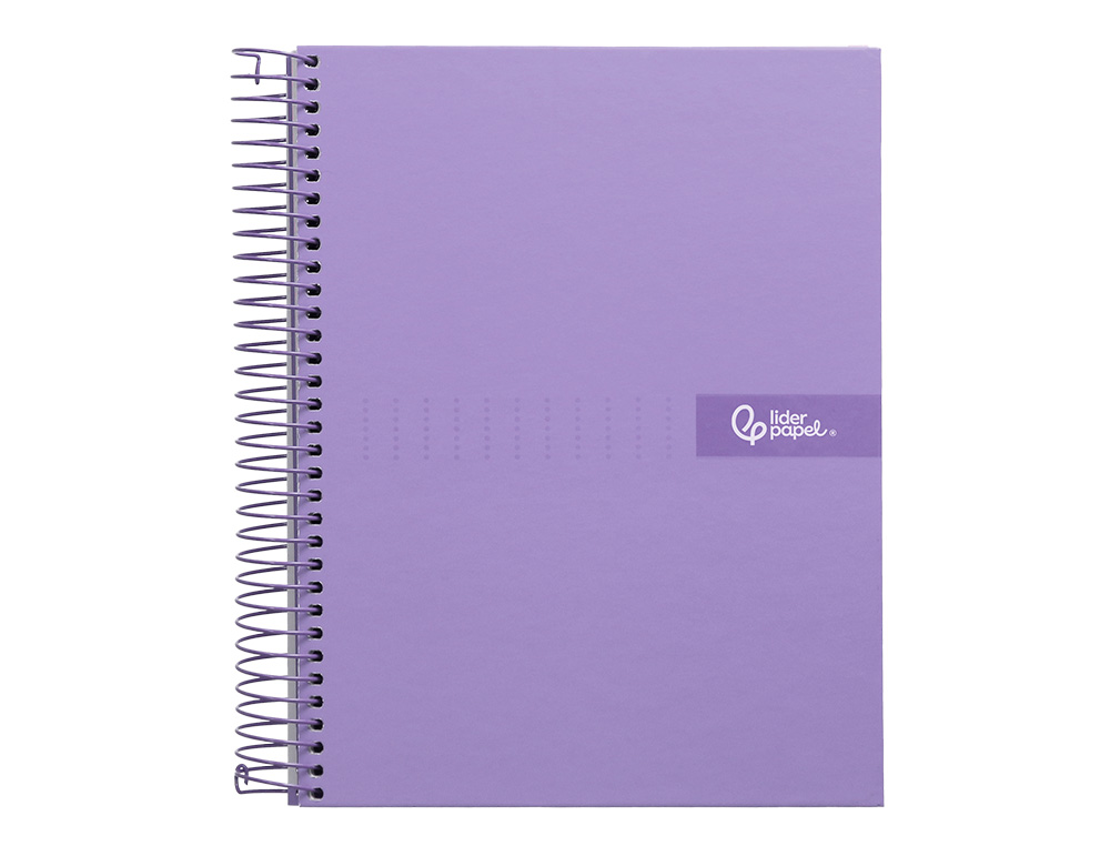 CADERNO ESPIRAL LIDERPAPEL CRAFTY MICRO DIN A4 CAPA FORRADA 120 F 90 GR QUADRICULA 5MM 5 BANDAS DE CORES 4 FUROS COR VIO