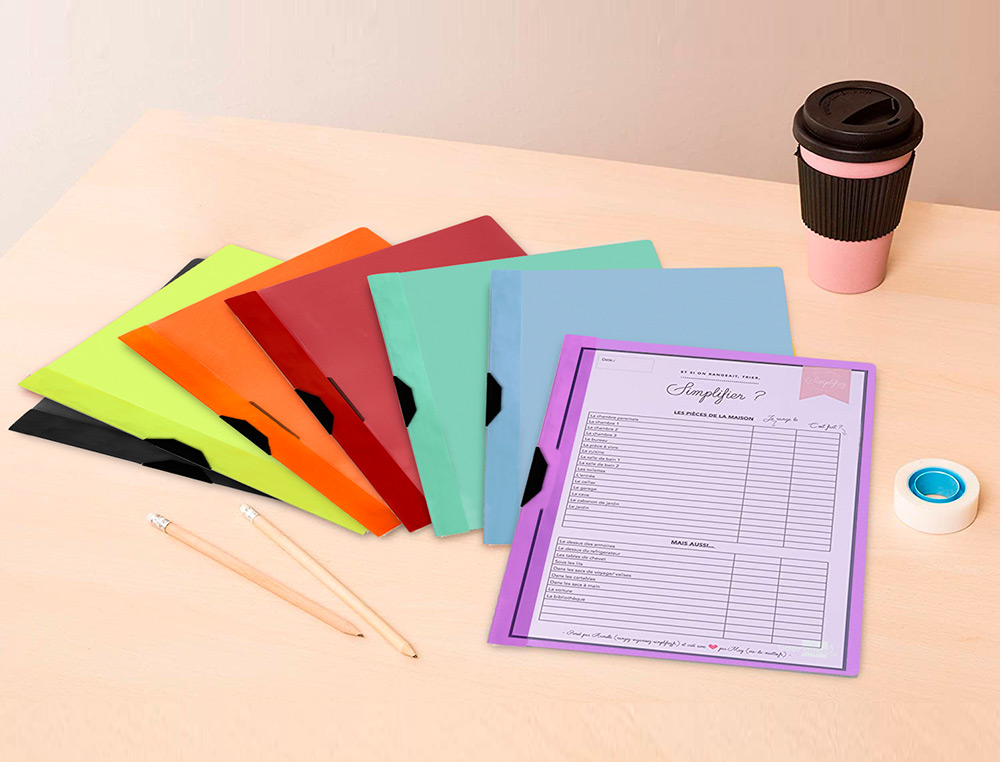 BOLSA DOSSIER LIDERPAPEL COM CLIP LATERAL DIN A4 CELESTE OPACO 30 FOLHAS