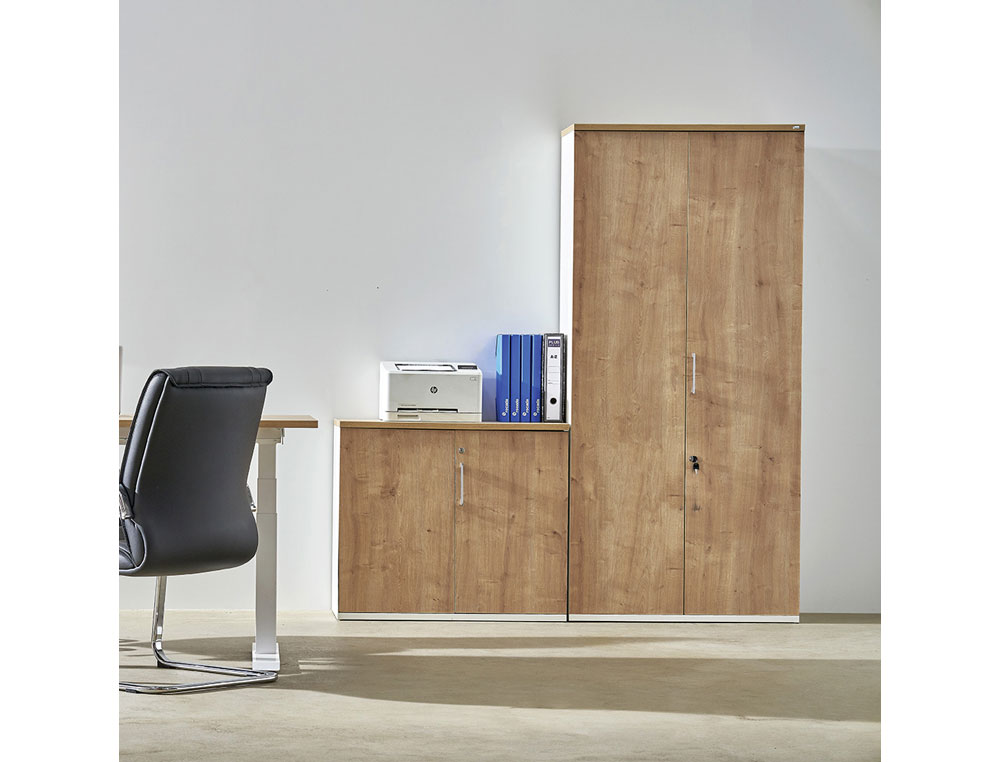 ARMARIO ROCADA COM DOIS PORTAS SERIE STORE 78X90X45 CM ACABAMENTO AB02 ALUMINIO/CINZA
