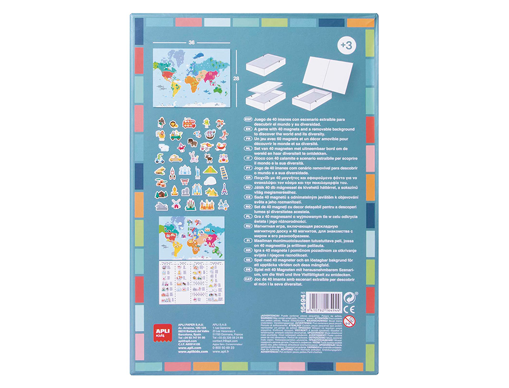 JOGO APLI DIDACTICO MAGNETICO MAPA MUNDO 40 PECAS