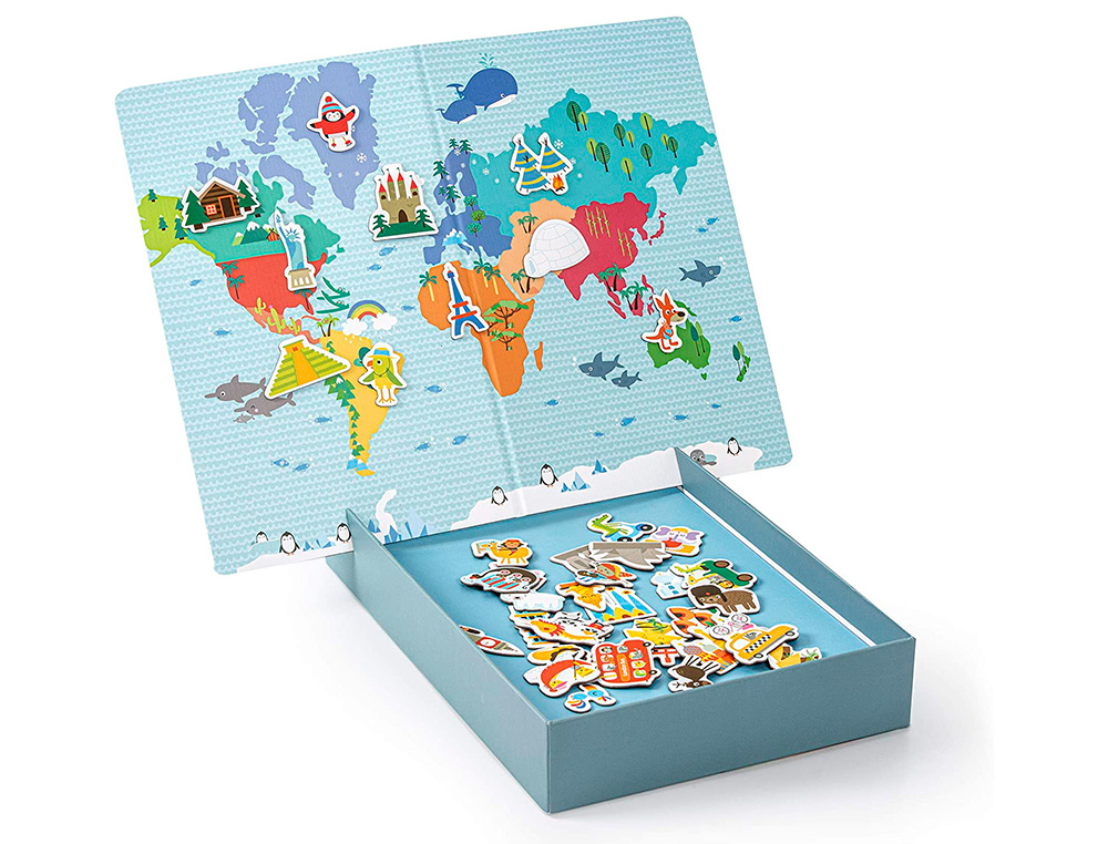 JOGO APLI DIDACTICO MAGNETICO MAPA MUNDO 40 PECAS