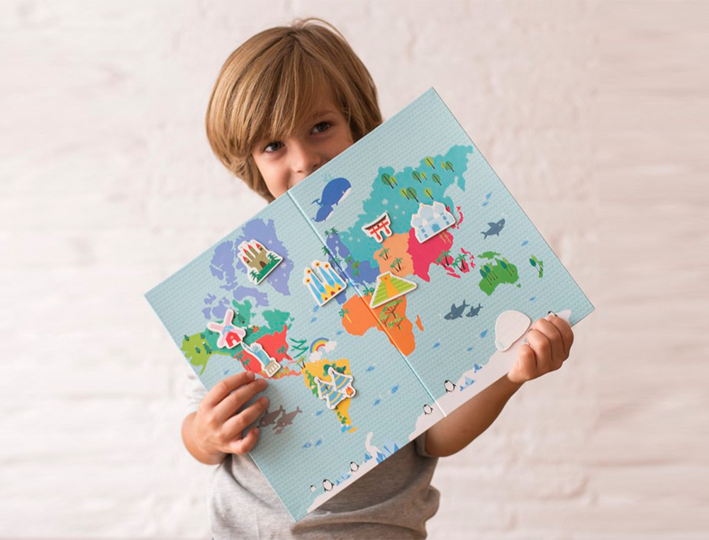 JOGO APLI DIDACTICO MAGNETICO MAPA MUNDO 40 PECAS