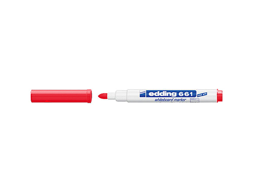 MARCADOR EDDING PARA QUADRO BRANCO 661 COR VERMELHO PONTA REDONDA 1-2 MM RECARREGAVEL