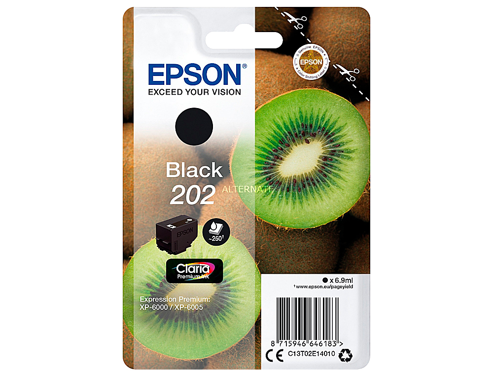 TINTEIRO EPSON 202 XP-6000 / XP-6005 / XP-6100 / XP-6105 PRETO 250 PAG