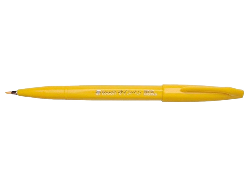 CANETA PINCEL PENTEL TOUCH PARA CALIGRAFIA COR AMARELO