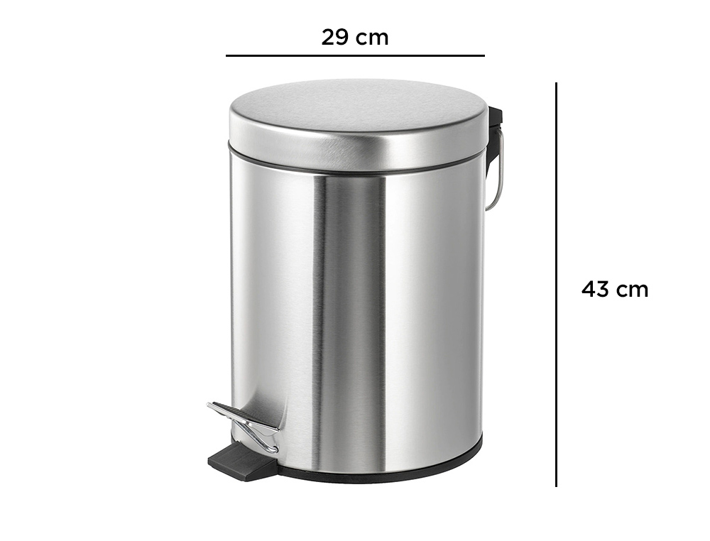 CESTO DE PAPEIS Q-CONNECT COM PEDAL CROMADO 43X29CM CAPACIDADE 20 LITROS
