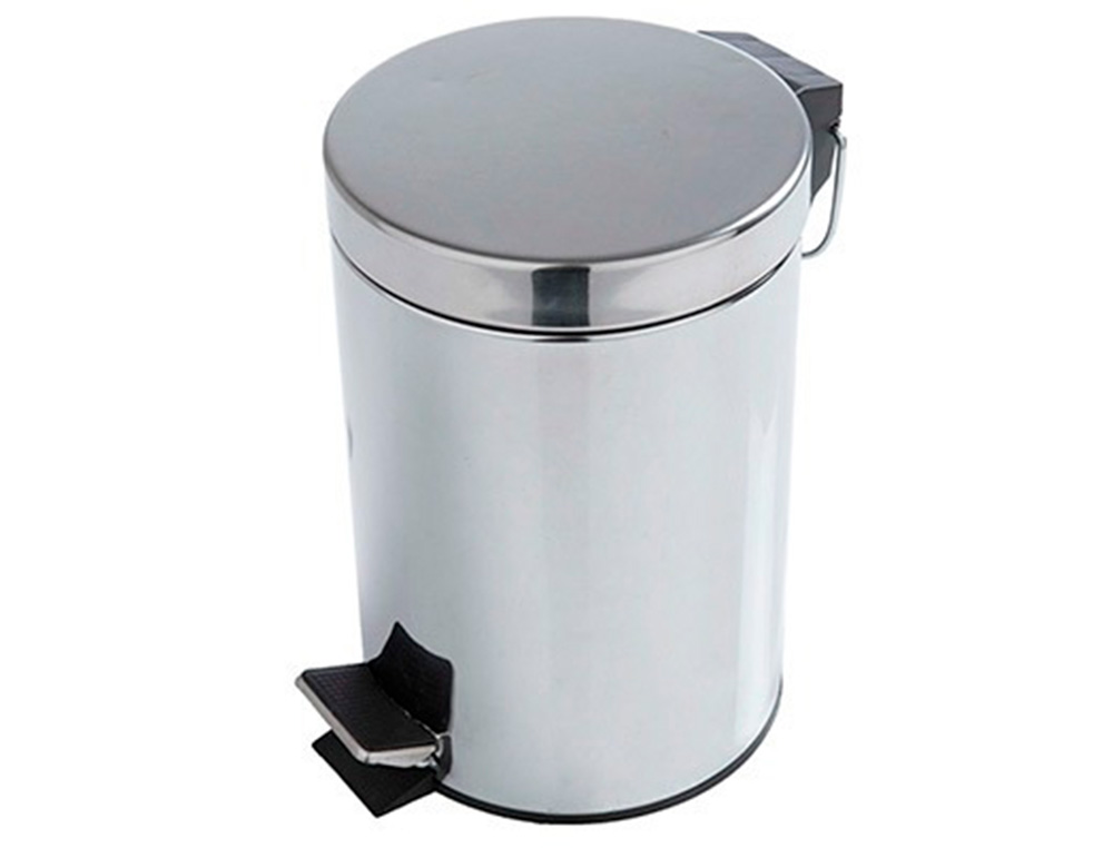 CESTO DE PAPEIS Q-CONNECT COM PEDAL CROMADO 43X29CM CAPACIDADE 20 LITROS