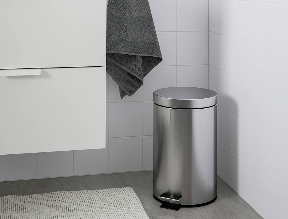 CESTO DE PAPEIS Q-CONNECT COM PEDAL CROMADO 43X29CM CAPACIDADE 20 LITROS